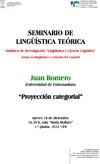 Cartel del seminario Seminario de Lingüística Teórica LyCC: «Proyección categorial»