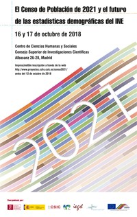 Cartel del evento Jornadas "El Censo de Población de 2021 y el futuro de las estadísticas demográficas del INE" (2ª ed.)