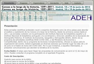 Jornadas Científicas "Censos a lo largo de la Historia, 1591 - 2011"