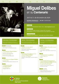 Cartel del evento Miguel Delibes en su centenario