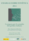 Cartel del seminario Charlas sobre Fonética 2014: "I corpora per lo estudio del parlato italiano"