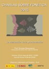 Cartel de la conferencia Charlas sobre Fonética 2015: "La evaluación de la pronunciación"