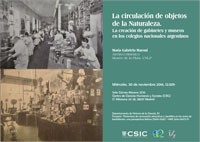 Cartel del seminario Seminario Historia de la Ciencia: "La circulación de objetos de la Naturaleza. La creación de gabinetes y museos en los colegios nacionales argentinos"