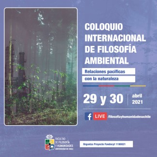 Cartel del coloquio Coloquio Internacional de Filosofía Ambiental. Relaciones pacíficas con la naturaleza