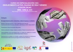 Cartel del coloquio Coloquio "Envejecimiento, redes de apoyo y cuidado"
