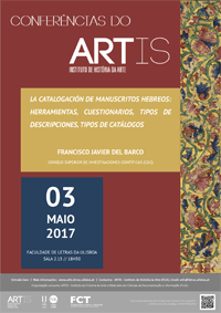 Conferencias do ARTIS: "La catalogación de manuscritos hebreos: herramientas, cuestionarios, tipos de descripciones, tipos de catálogos"