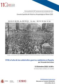 Conferencia "1918, el año de las catástrofes: guerra y epidemia en España"