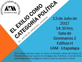 Cartel del seminario Seminario "El Exilio como Categoría Política"