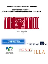 Cartel del evento V Congreso Internacional ESTRENO. Espacios de diálogo: autoría—dirección e interpretación—recepción