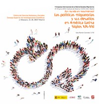 Cartel del congreso V Congreso Internacional de la Red de Estudios Migratorios ¿Un mundo en movimiento?. Las políticas migratorias y sus desafíos en América Latina Siglos XIX-XXI