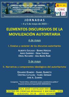 Jornadas "Elementos discursivos de la movilización autoritaria" Jornadas "Elementos discursivos de la movilización autoritaria"