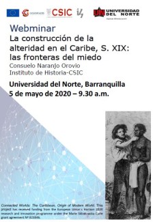 Cartel del evento Webminar "La construcción de la alteridad en el Caribe, S. XIX: las fronteras del miedo"