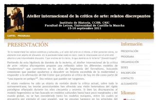 Atelier internacional de la crítica de arte: relatos discrepantes Atelier internacional de la crítica de arte: relatos discrepantes