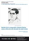 Cartel del seminario Seminario Cultura Visual: "Sombra de la vanguardia: Antonio Espina como crítico de arte durante los años veinte"