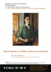 Cartel del seminario Seminario Cultura Visual: "Alberto Sánchez en la URSS: problemas de integración"