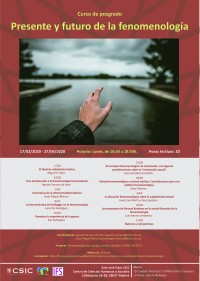 Cartel del curso Curso de especialización: "Presente y futuro de la fenomenología"