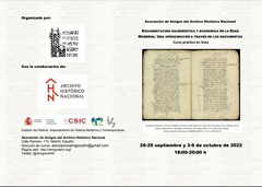 Cartel del curso Documentación hacendística y económica en la Edad Moderna. Una aproximación a través de los documentos. Curso práctico online