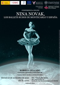 Cartel de la conferencia Conferencia online "Nina Novak. Los ballets rusos de Montecarlo y España"