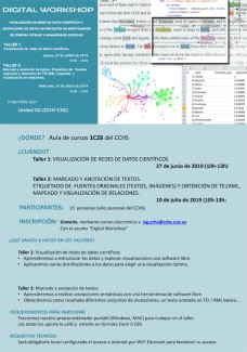 Cartel del taller Digital Workshop "Visualización de redes de datos científicos"
