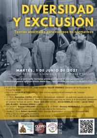 Cartel del evento Jornada Diversidad y exclusión. Teorías anormales para cuerpos no normativos