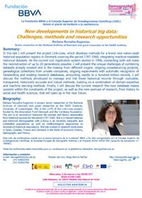 Ciclo de conferencias de la FBBVA «Demography Today»: "New developments in historical big data: challenges, methods and research opportunities" Cartel de la conferencia