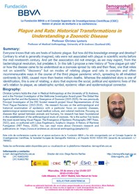 Cartel de la conferencia Ciclo de conferencias de la FBBVA «Demography Today»: "Plague and Rats: Historical Transformations in Understanding a Zoonotic Disease"