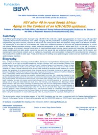 Cartel de la conferencia Ciclo de conferencias de la FBBVA «Demography Today»: "HIV after 40 in rural South Africa: Aging in the Context of an HIV / AIDS epidemic"