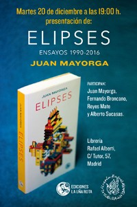 Cartel del evento Presentación del libro "Elipses", de Juan Mayorga