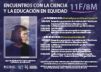Cartel-Programa Encuentros con la ciencia y la educación en equidad: 11F/8M