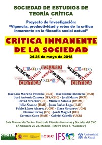 Cartel del encuentro Encuentro Internacional SETC: "Crítica inmanente de la sociedad"