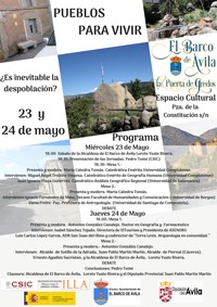 Cartel del evento Pueblos para vivir ¿Es inevitable la despoblación?