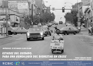 Cartel del seminario Seminario de Investigación: "Estados del cuidado: para una genealogía del bienestar en crisis"