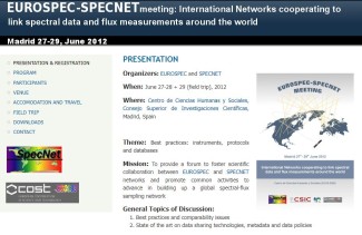 EUROSPEC-SPECNET Meeting. International Networks cooperating to link spectral data and flux measurements around the world EUROSPEC-SPECNET Meeting. International Networks cooperating to link spectral data and flux measurements around the world