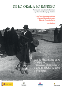 Cartel de la exposición Exposición "De lo oral a lo impreso. Patrimonio inmaterial y literatura popular entre Europa y América"