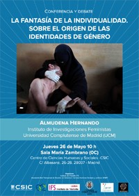 Cartel del seminario Conferencia y debate: "La fantasía de la individualidad. Sobre el origen de las identidades de género"