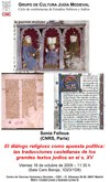 Cartel de la conferencia Ciclo de Conferencias de Estudios Hebreos y Judíos: "El diálogo religioso como apuesta política: las traducciones castellanas de los grandes textos judíos en el s. XV"