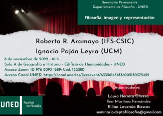 Cartel seminario Seminario permanente del Departamento de Filosofía UNED: "Filosofía, imagen y representación"