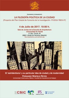 Cartel del seminario Seminario Permanente: "La Filosofía Política de la Ciudad"