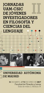 Cartel de las jornadas II Jornadas UAM-CSIC de Jóvenes Investigadores en Filosofía y Ciencias del Lenguaje