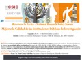 Cartel del evento National Research Policy Forum "Mejorar la Calidad de las Instituciones Públicas de Investigación"