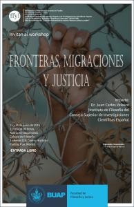 Cartel del workshop Workshop "Fronteras, migraciones y justicia”