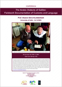 Cartel de la Conferencia The Arabic Dialects of Galilee: Fieldwork Documentation of Customs and Language