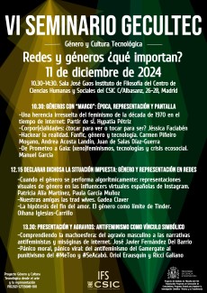 VI Seminario GECULTEC: "Redes y géneros ¿qué importan?" VI Seminario GECULTEC: "Redes y géneros ¿qué importan?"