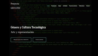 Proyecto GECULTEC: Género y Cultura Tecnológica. Arte y representación Proyecto GECULTEC: Género y Cultura Tecnológica. Arte y representación