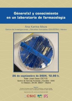 Seminario: "Género(s) y conocimiento en un laboratorio de farmacología" Seminario: "Género(s) y conocimiento en un laboratorio de farmacología"