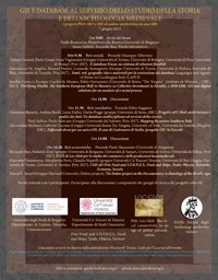 Cartel del seminario Seminario "GIS e Database al Servizio Dello Studio Della Storia e Dell'Archeologia Medievale"