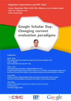 Seminario: "Google Scholar Day: Changing current evaluation paradigms"