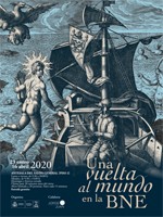 Cartel de la exposición Exposición "Una vuelta al mundo en la BNE"