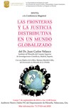Cartel de la conferencia Conferencia "Las fronteras y la justicia distributiva en un mundo globalizado“