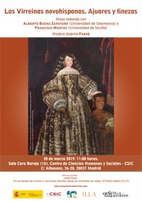 Cartel del evento Mesa redonda "Las Virreinas novohispanas. Ajuares y finezas"